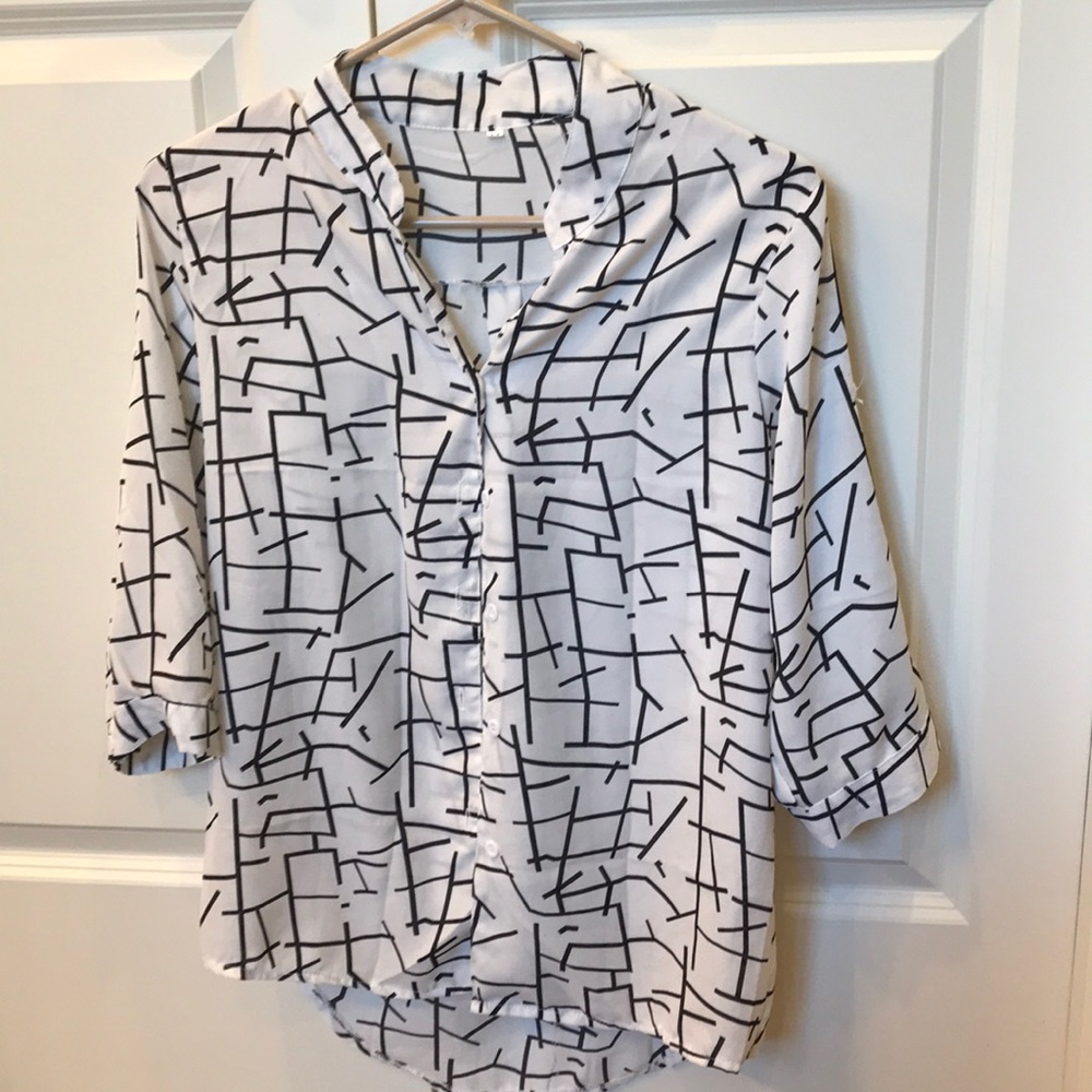 Chiffon Quarter Sleeve Blouse